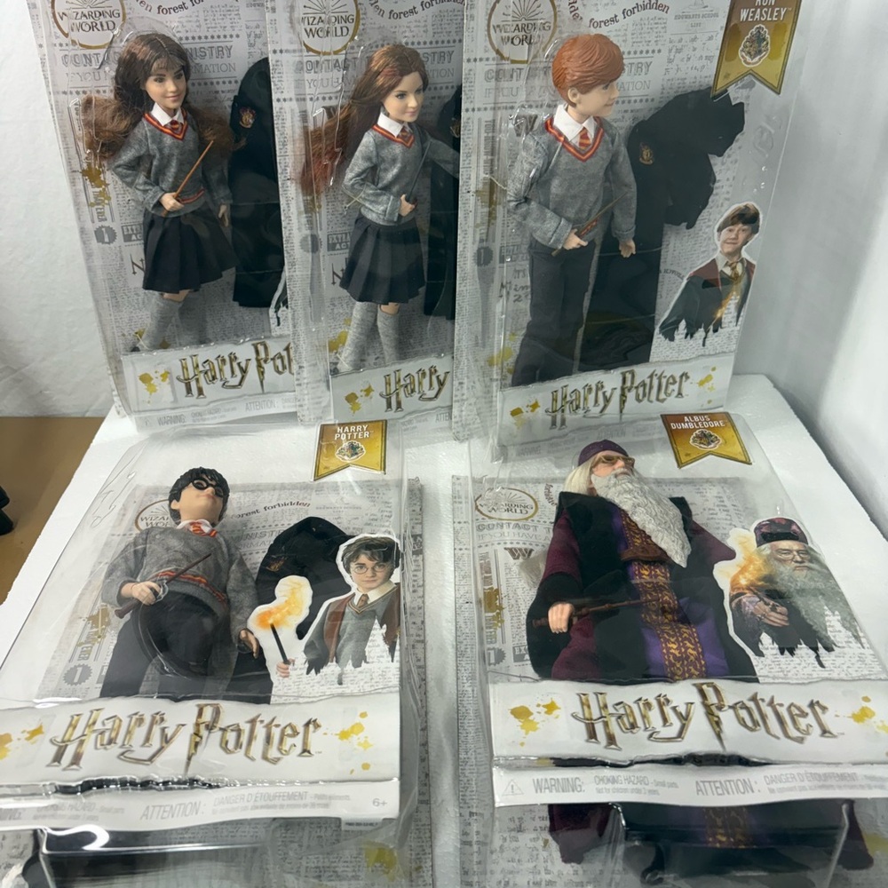 Lot of 5 Harry Potter Doll Collection Harry Potter Ron Hermione Ginny Dumbledore